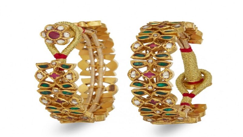 Dazzling Gold Bangles